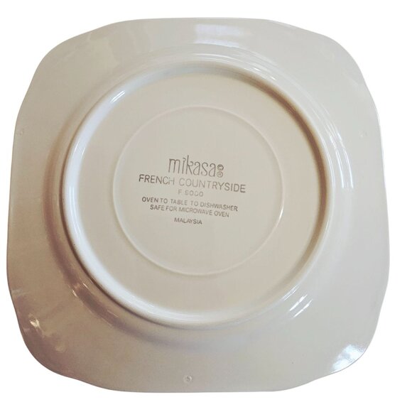 2 Mikasa French Countryside Square Dinner Plates 10" cream stoneware dishwasher - Picture 2 of 7